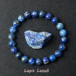 Реал 5A LAPIS LAZULI BEASS BRACETER HOMME Эластичный высококачественный высококачественный энергия натуральный камень исцеляющие украшения для женщин -подарков 240423