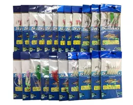 22pcs Fish Skin String Hooks Sabikis Rig для светящейся мягкой рыбалки для креветок приманка приманка для приманки размером с аксессуаров A308Z6267549