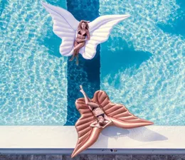 Giant Angel Wings Inflatable Pool Floating Air Mattress Lazy Water Party Toy Riding Butterfly Swimming Ring Piscina 250180cm7399726