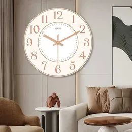 Relógios de parede acústica do relógio ao ar livre quarto silencioso quarto vivo de luxo redondo wandklok design de interior yy50wc q240509