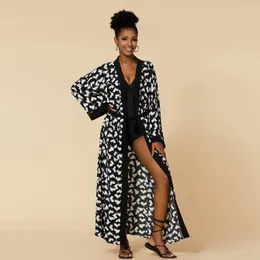 Женские купальственные пляжные прикрытие платья рукав Kaftan Beach Tounic Long Pareos Bikinis Cover Ups Summer Root Plage Peachwear 240509