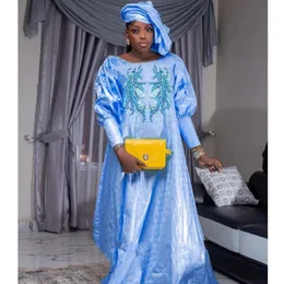 Boubou African Women Dashiki Dress for Nigerian Traditionell bröllop Bridesmaid Long Robe Party Högkvalitet Syade klänningar Tyg 240422