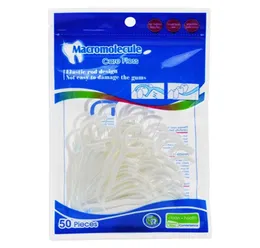 50pcs Set Plastik Zahnstock Baumwollstift für Mundgesundheit Tischfaktor 1176597