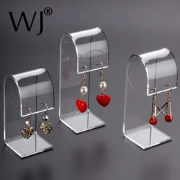Uppsättning av 3st akrylsmycken örhängen Holder Stand Display Organizer Shelf Shel Buttop Showcase Jewelery Ear Studs Show Rack MX2008 340G