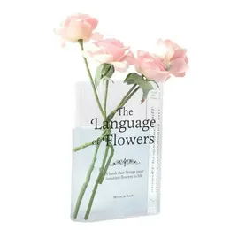 Clear Book Flower Wazon Kreatywny akrylowy przezroczysty wazien
