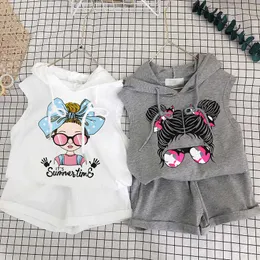 Little Girls T -Shirt -Sets Sommer Mode Jungen Cartoon Pullover Shirt Multi -Stil atmungsaktiven Baumwoll -Kurzärärmeln Set Weste T -Shirt Set SDLX Luck Luck