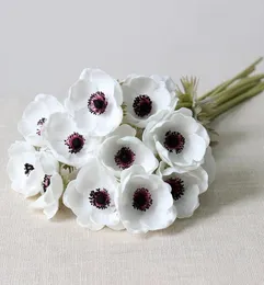 Touch Real Touch Artificial Anemone Silk Flores Artificiales Flowers Para casamento Holding Fake Home Garden Decorativo Wreath7951072