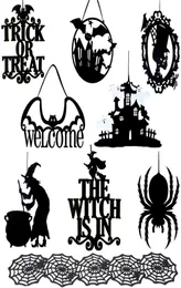 Halloween Halling Dree Door Witch Signs Nonfoven Props List Karta Letter Heloween Party Dorps JK2009XB1194465