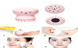 1 pc Cute Octopus Face Cleaner Hand Wash Exfoliating Pink Brush Cleaning Pad Facial Cleanser SPA Skin Tool5601219
