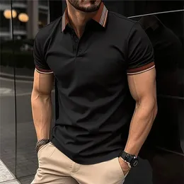 Camicia da uomo da uomo estivo con collare di alta qualità a maniche corte casual tasca falsa business moda europeo size europee sh 240430