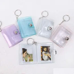 Quadros novos mini -álbuns transparentes de 1/2 polegada Keychain Creative DIY Bolsetes Pocard Holder Pingente Gifts for PO Colete Drop Drop Deliver