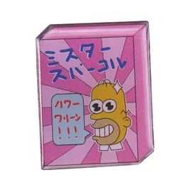 Mr Sparkle Homer giapponese lavaggio del detersivo per lavani per lavani per piatti a piatto smaltato per la spilla da cartone animato per cappello