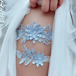 Garters Sexy Lace 2pcs/Set Wedding Garter Embroidery Floral For Women/Bride Thigh Ring Bridal Leg
