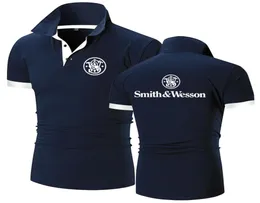 Summer Selling Smith Wesson Print Custom Made Men Short Sleeve T Shirt Casual Fashion Man Polo Shirt Tshirt Tops 2206206378616