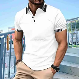 قمصان الرجال بالإضافة إلى Tees Polos 2024 Summer Fast Polo Button Button Ribbbed Men Sports Polo Shirt بالإضافة إلى المحملات