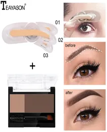 Justerbar perfekt ögonbrynsstämpel 2Colors Quick Makeup Eyebrow Powder with Eyebrow Brush Professional Brow Stamp Long Last6742990