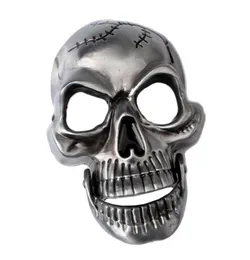Belts Gothic Punk Skull Skelleton Head Silver Leather Belt Buckle Mens Hinged JawBelts BeltsBelts1795477