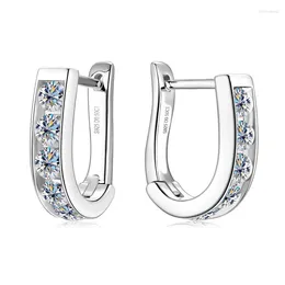 Kolczyki stadnorskie Zfsilverfashion 925 Silver Moissanite Classic 0,5ct Exquipite Sweet Shape U Earring Women Akcesoria Party Biżuteria Prezent