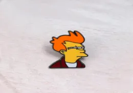 Cartoon Personality Brooches Futurama Philip J Fry Anime Badge Metal Lapel Enamel Pins Denim Jackets Accessories Gifts Jewelry4778266