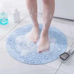 Banyo Mat Anti-Slip Enayi Yuvarlak PVC Banyo Mat Drenaj Deliği Silikon Banyo Halıları Ayak Masaj Pad Küvet Yumuşak Duş Mat