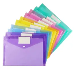 5pcs Poly Stationery Storage File File Custiera A4 A5 B4 B5 A3 Snap Pulsante Document File Zip File Zip Office Forniture