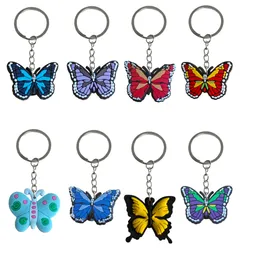 Thanksgiving Toys Supplies Colored Butterfly 28 Keychain Pendants Tillbehör för barn Födelsedagsfest gynnar pojkar nyckelringar nyckelring m otvej