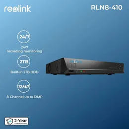 Câmeras IP Reolink 4K 8CH Para detecção de pessoa/veículo de câmeras de segurança IP de 4MP/5MP NVR 24/7 H.265 Kit de monitoramento de 12MP Kit NVR D240510