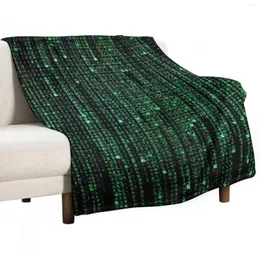 Coperte HD Matrix Digital Rain Throw Throve Coperi in flanella Quilt Retros Retros Summer Beddings