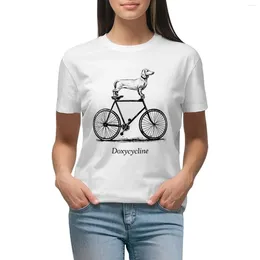 自転車の女性のポロスダックスフンドドキシサイクリンbun獣医獣医Tシャツ美学服女性韓国服