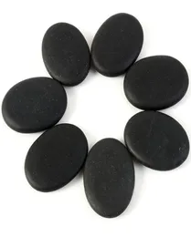 7pcs Lot Black Spa Rock Basalt Energy Toe Face Oval Stones Massage Lava Natursteinset Gesundheitsversorgung Relaxation6428553