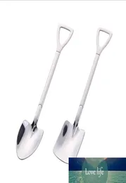 2pcsset нержавеющая сталь железная лопата Spoon Spoon Coffee Spoon Spoon Engineering Shovel Retro милая квадратная головка кухонная гаджет 2374304