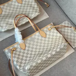 Classic Designer Grid Shopping bag Luxury Tote Bag Designer Large Capacity Handbag High Quality Tote Travel Shoulder Bag Womens Casual Never Shopping Bag Purse VR
