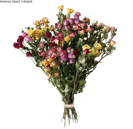15pcs coloras misturadas flores secas mini rosa bobo bolha romântica neutral flor pequena casamento seco casa decoração de decoração de natal174181