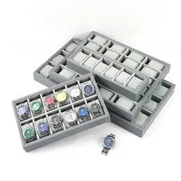 6122430 Slots Watch Storage Display Box Wristwatch Organizer Tray Watches Holder With Pillows Gift Cases 240427