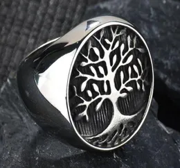 The Tree of Life Ring Helless Gioielli in acciaio inossidabile Titanio Pop Punk Ring5297564