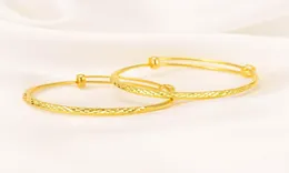 Bangle 2pcs złota kolor urocza bransoletka dla dzieci Wysokiej jakości regulowane dzieci bransoletki prosta modna biżuteria na Bliski Wschód Arab Africa Prezent2158306