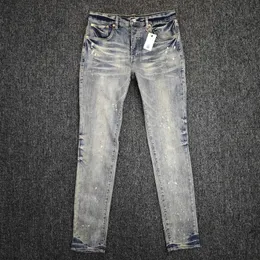 Purple Jeans High Street Vintage Spotted Indigo rivestito a medio Risalto Slim Sneve Washing Drop 240510