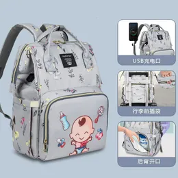 Yeni baskılı anne çantası çok fonksiyonlu sırt çantası moda güzel anne ve bebek çantası anne çantası taşınabilir bebek bezi çantası 230726