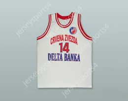 Custom Nay mens Youth/Kids Milenko Argomento 14 kk CRNA Zvezda Serbia White Basketball Jersey Top Top S-6xl Cucite S-6xl