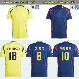 2024 Szwedzki koszulki piłkarskie Larsson Mens Narodowa drużyna Retro Dahlin Brolin Ingesson 2026 Kwalifikacje Home Yellow Away Blue Away Football koszulki