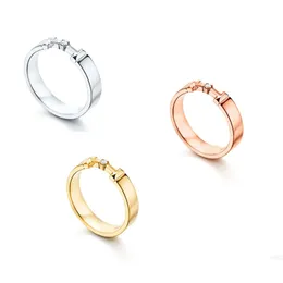Designerschmuck Tiffanyjewelry T Home Präzision hochwertiger T1 Ring Neues Einzel -Diamant -Mode -Ring -Internet Promi Hundert Türme