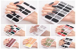 Full Nail Wraps Art Polish Stickers Leopard Decal Strips Adhesive False Nail Design Manicure Set 3D Shiny Nail Stickers RRA35607278781
