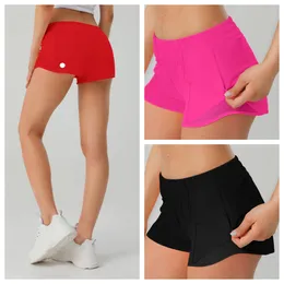 LU-650 Womens Yoga Shorts mit Übungsfitness Hotty Short Girls Running Elastic Shorts