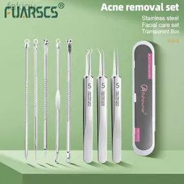 Rengöring Acne Needle Set Blackhead Stainless Steel Blackhead Clip Tizezers Hole Cleanser Female Facial Extractor Deep Cleaning Tool D240510