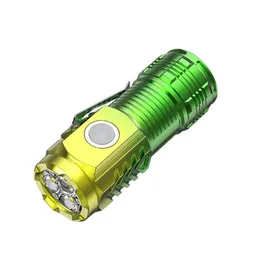 High Power LED-ficklampor Mini Torch med 3 LED och kraftfull magnetens självförsvarslampa 5 Belysningslägen Ljusa utomhusljus