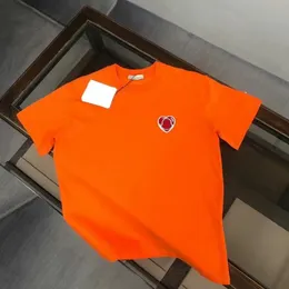 Yaz Erkek Thirts Kadın Tişört Tasarımcı Kısa Kollu Kadın Heart Heart Turuncu Aşk Polo Tshirt