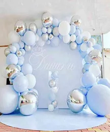 Battesimo palloncino blu metal ragazzo ragazza battezza baby shower decorazioni per feste di buon compleanno baby pallon globos palloncalon arco G29657797