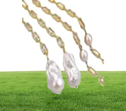 Guaiguai smycken odlade vita keshi pärla rektane cz pave kedja halsband 50quot lång halsband handgjorda för kvinnor3392673