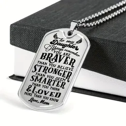 Pendant Necklaces Commemorative Graduation Party Birthday Gift Girls Jewelry Stainless Steel Dog Tag Necklace For Daughter From Mom