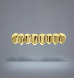 Grillz Dental Vücut Damla Teslimatı 2021 Erkek Gold Grillz Set Moda Hip Hop Takı Yüksek Kalite Sekiz 8 Üst Diş Altı 6 Alt T805792806